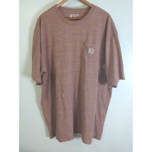CARHARTT MEN'S SHORT SLEEVE T-SHIRT LOOSE FIT MEN'S SZ 2 XL TALL POCKET RED